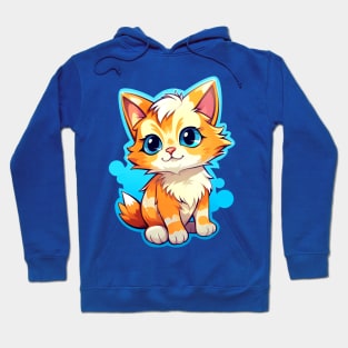 Cute kitten, kawaii cartoon style Hoodie